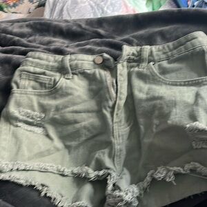 EUC Shein Green Jean Shorts